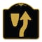 Signmission Designer Series Sign-Beware of Curb Graphic, Black & Gold Aluminum Sign, 18" x 18", BG-1818-24522 A-DES-BG-1818-24522 - alternate 1